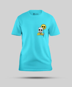 Blue color t shirt with smiley print