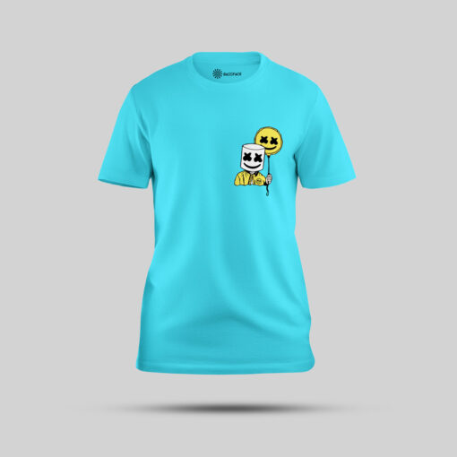 Blue color t shirt with smiley print