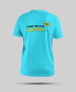 Blue color t shirt with smiley print