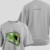 Grey Oversized T-Shirt Front & Back With Helmet Print in Front